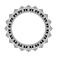 Elegant Black and White Circular Frame, Decorative Border vector
