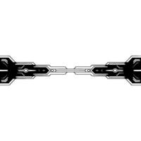 Futuristic Tech Border in Black and Silver on White Background vector