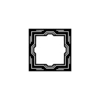 Geometric Black Frame on White, Minimalist Element vector