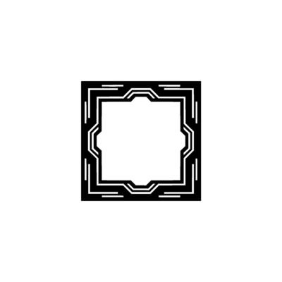 Geometric Black Frame on White, Minimalist Element