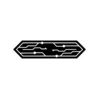 Minimalist Circuit Board Symbol, Tech vector