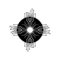 Abstract Circuitry Minimalist Tech vector