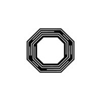 Abstract Octagon Minimalist , Geometric Pattern vector