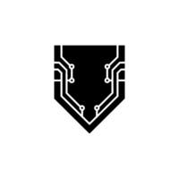 Modern Circuit Board Shield Technology, Protection, Security vector