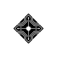 Modern Circuit Board With Geometric and Bright Glow vector
