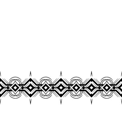 Geometric Black and White Border , Ornamental Edge, Seamless Pattern