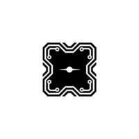 Cyber Circuit Board With Glowing Dot Technology Concept vector