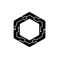 Circuit Board Hexagon Minimalist Tech vector