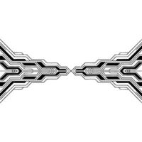 Minimalist Circuitry , Black White, Technological Abstraction vector