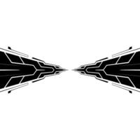 Abstract Tech Black Geometric Elements on White Background vector