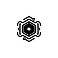 Abstract Tech Hexagon Circuitry With Futuristic Glow vector