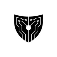 Cyber Security Shield Circuit Board , Digital Protection Concept vector