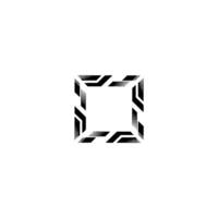 Abstract Black Square Frame on White Background, Modern vector