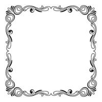 Elegant Black and White Swirl Frame for Invitations vector