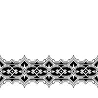 Ornamental Black and White Border on White Background vector