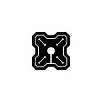 Abstract Tech Geometric Circuitry on Gradient Background vector