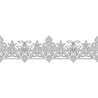 Decorative Geometric Border in Black White. Seamless Pattern. vector
