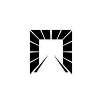 Minimalist Architectural Gateway Black and White Abstract vector