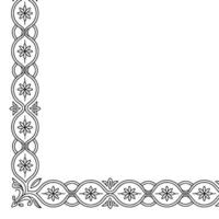 Elegant Corner Frame With Floral Motif on Cream Background vector