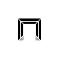 Modern Black and White Tunnel Minimalist Architecture vector