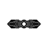 Symmetric Black Circuit Board on White Background vector