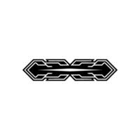 Geometric Arrow Emblem Futuristic Tech on White Background vector