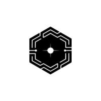 Minimalist Geometric Tech Hexagon, Light, Element vector