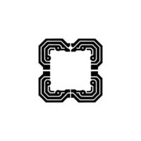 Minimalist Circuit Board Tech Concept on White vector