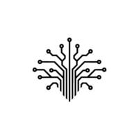 Minimalist Circuit Board Tree Tech Innovation vector