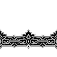 Ornate Black White Border With Repeating Geometric and Floral Elements vector