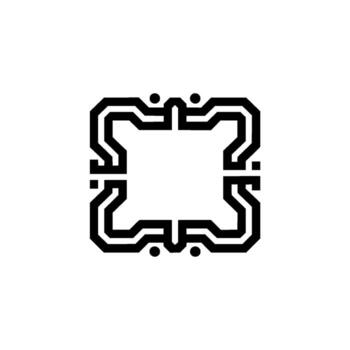 Abstract Geometric Frame on White, Minimalist , Tech Concept vector