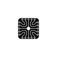 Minimalist Circuit Board With Glowing Core Technology vector