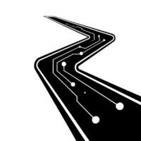 Abstract Circuit Board Road Technology Data Flow Illustration vector