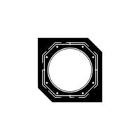 Abstract Tech Symbol Octagon With Circle, Minimalist vector