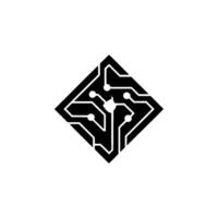 Abstract Circuit Board in a Diamond Shape, Tech Concept vector