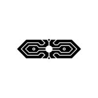 Tech Circuitry Emblem Futuristic Minimalist vector