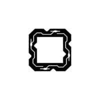 Tech Circuit Frame Minimalist Black Square vector
