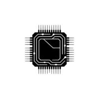 Stylized Black and White Cpu Chip Illustration vector