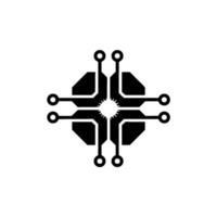 Futuristic Tech Glowing Circuit Board vector