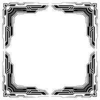 Futuristic Tech Frame Bold Black White Border for Elements vector
