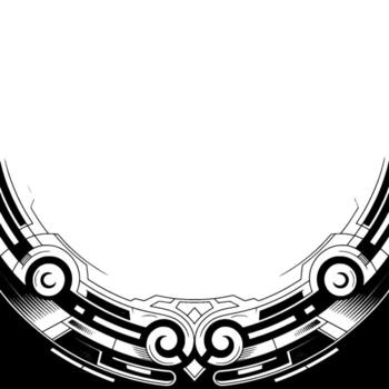 Black and White Geometric Element With Space for Text vector