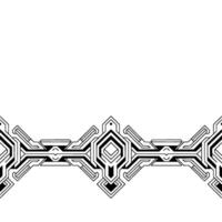 Geometric Border Black White Tech Pattern, Minimalist Style vector
