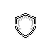 Minimalist Tech Shield Cyber Security, Protection Concept vector