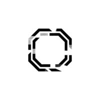 Geometric Octagon Frame in Black and White Minimalist vector
