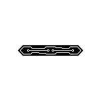 Minimalist Circuit Board Element on White vector