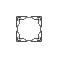 Minimalist Tech Frame on Gray Geometric Cyberpunk Element vector