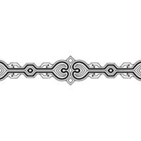Decorative Geometric Line Border, Abstract Tech Style, vector