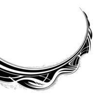 Abstract Black White Curve Decorative Elements, Art Nouveau Style vector