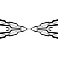 Abstract Circuitry Perspective on White, Futuristic Technology Background vector