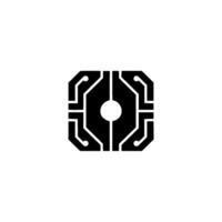 Abstract Tech Symbol Circuit Board Eye, Minimalist vector